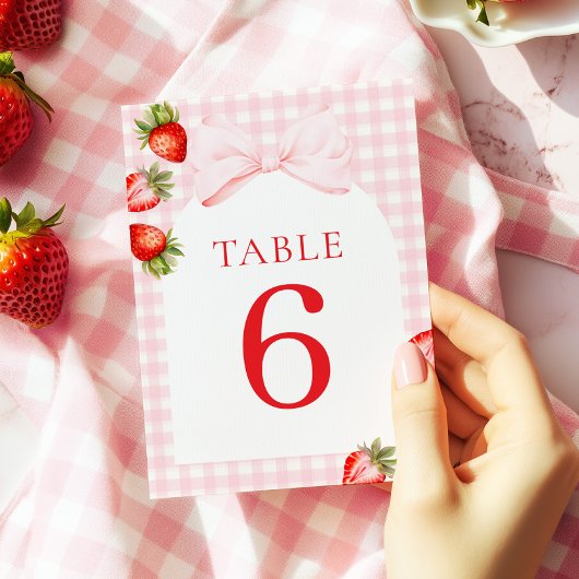 Coquette Strawberry Table Numbers Kaart