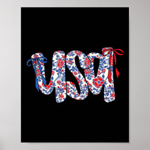 Coquette Strik 4 Juli Usa Bloemstuk Usa Voor Vrouw Poster