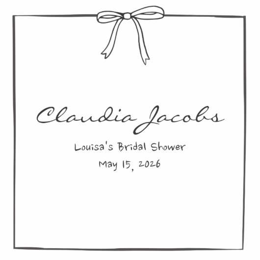 Coquette Strik Brugis Namen Plaatskaart Sticker (Voorkant)