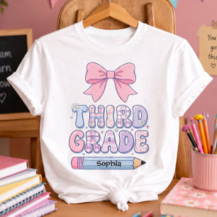 Coquette Strik Gebogen Derde Klas Meisje Aangepast T-shirt