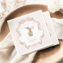 Coquette Strik Konijn Roze Gingham 1e Verjaardag