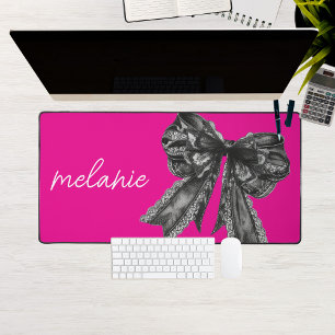 Coquette Striking Roze Zwart Kant Eigen Naam Bureaumat