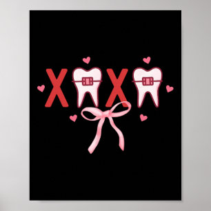 Coquette Tand Xoxo Tandarts Mondhygiënist Tandheel Poster