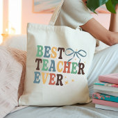 Coquette Teacher Bag, Retro Beste Leraar Ooit Gift Tote Bag