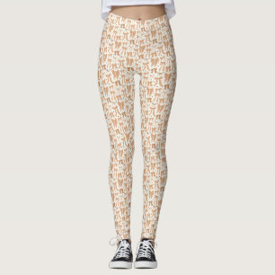Coquette Terracotta Bogen Hand getrokken patroon Leggings