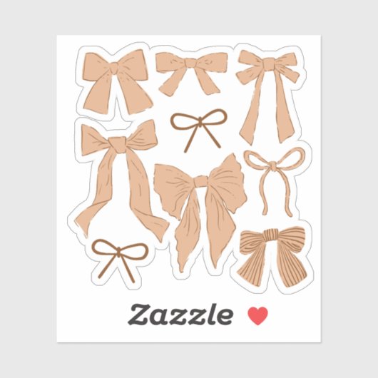 Coquette Terracotta Bows Romantisch Sticker (Vel)