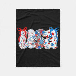 Coquette USA Bloemen 4 juli Bow Sterren Vuurwerk Fleece Deken