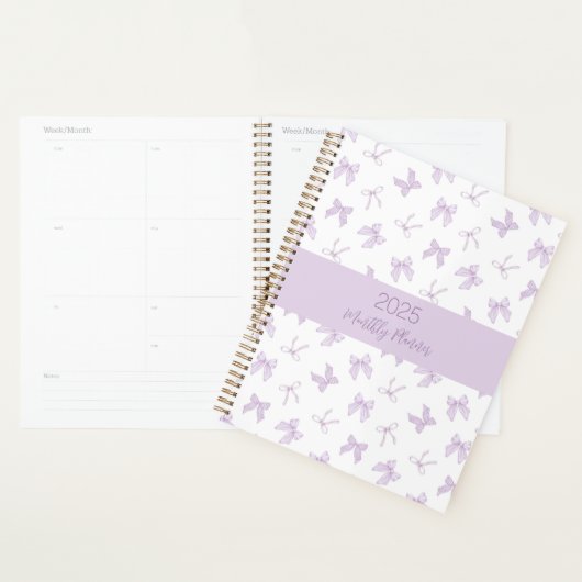 Coquette violette Bows Planner (Devant avec enveloppe)