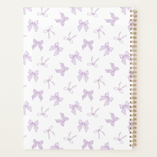 Coquette violette Bows Planner (Dos)