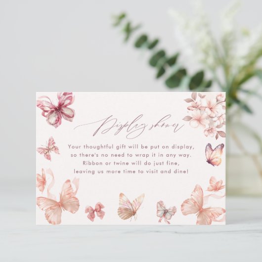Coquette vlinder | Vlinders Display Douche Informatiekaartje (Staand voorkant)