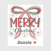 Coquette Vrolijk Kerstretro Xmas Bow  Sticker (Vel)