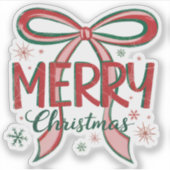 Coquette Vrolijk Kerstretro Xmas Bow  Sticker (Voorkant)