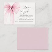 Coquette Watercolor Pink Bow Diaper Carte Raffin (Devant / Derrière)