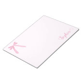 Coquette waterverf Roze strikje lint gepersonalise Notitieblok (Schuin)