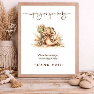 Coquette Western Baby Shower Gebeden Voor Baby Bor Poster