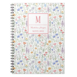 Coquette Wildflower Meadow Personalised Pink Notitieboek