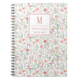 Coquette Wildflower Meadow Personalised Pink Notitieboek