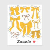 Coquette Yellow Bows Romantisch Sticker (Vel)
