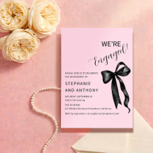 Coquette Zwarte Strik Blush Roze Verlovingsfeest