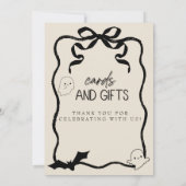 Coquette Zwarte strik Een beetje boo Kaarten en Ge (Achterkant)