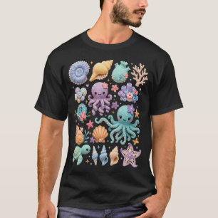 Coquettes Zeeleven Kawaii Kwallen Octopus Strand T-shirt
