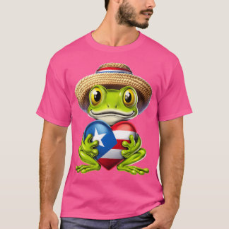 Coqui Frog Puerto Rico Hart Puerto Ricaanse Vlag T T-shirt