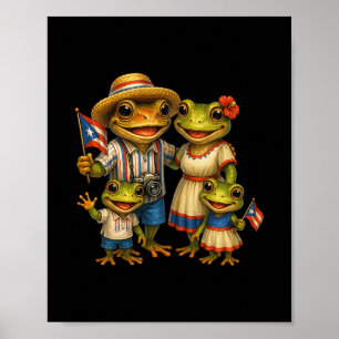Coqui Kikker Puerto Rico Boricua Familie Matching Poster
