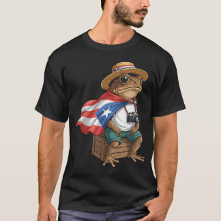 Coqui Kikker Puerto Rico Vlag Puerto Ricaanse Tain T-shirt