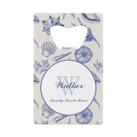 Coquillage bleu à thème nautique personnalisé (Devant)