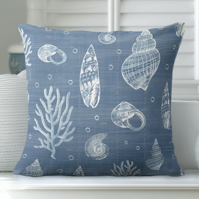 Coquillage bleu et oreiller à lancer de corail (Créateur téléchargé)