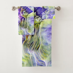 Coquillage bleu mer violet aquarelle peinture