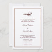 Coquillage Brown élégance simple faire-part de mar (Devant)