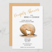 Coquillage Cœur d'Amour, Invitation de Mariage pou (Devant / Derrière)