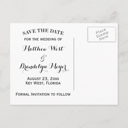 Coquillage Enregistrer la date Mariage carte posta (Dos)