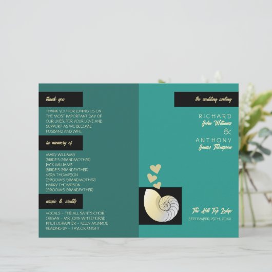 Coquillage et Coeurs, Programme de mariage sur la  (Debout devant)