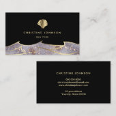 coquillage et vagues carte de visite (Devant / Derrière)