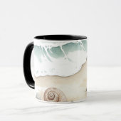 Coquillage & Sable – Mug Tote de Plage à l'Aquarel (Devant gauche)