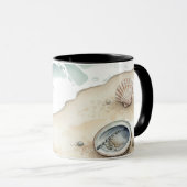 Coquillage & Sable – Mug Tote de Plage à l'Aquarel (Devant droit)