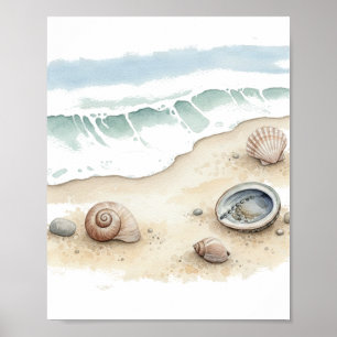 Coquillage & Sable – Papier Poster pour l'Eau (Sem