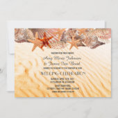 Coquillage sable plage mariage invitations coquill (Devant)