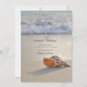 Coquillage Sur La Plage Mariage Invitation (Devant)