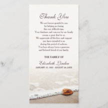 Coquillage sur le Merci de sympathie de la plage |