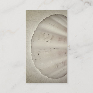 Coquillage sur plage de sable carte de visite