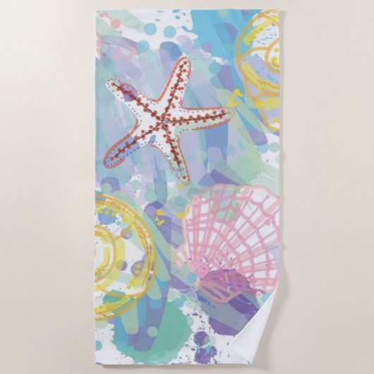 Coquillages au bord du Serviette de plage de Seash (Devant)