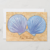 Coquillages bleus et violets Invitations de mariag (Devant)