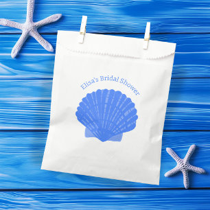 Coquillages bleus personnalisés Sacs de Faveurs po