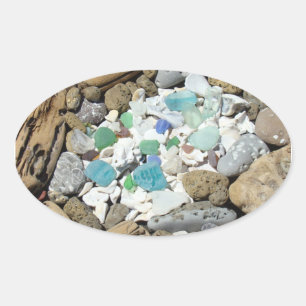 Coquillages Bois flotté autocollants Verre de mer