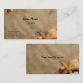 coquillages, bord de mer, carte de visite de plage (Devant / Derrière)