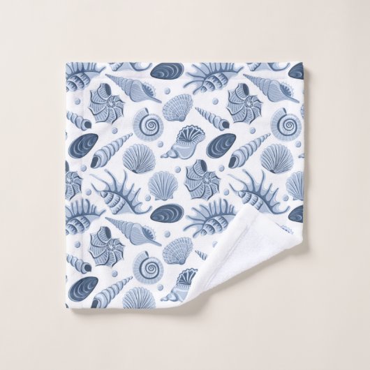 Coquillages colorés et algues (Gant de toilette)