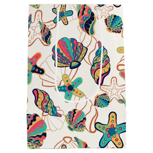 Coquillages colorés sac cadeau moyen (Dos)